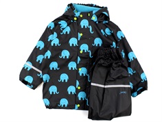 CeLaVi regntøj bukser og jakke black/blue elephant